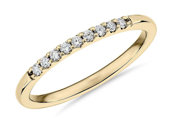 0.44ct خواتم الماس تكويم الذهب الأصفر 1.8mm نوع إعداد ذيل السمكة