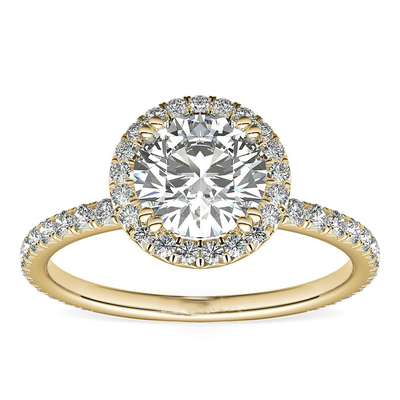 خاتم خطوبة فاخر من Gia Diamond Woman في خاتم الخطوبة من الذهب عيار 14 قيراطًا من الألماس الكبير