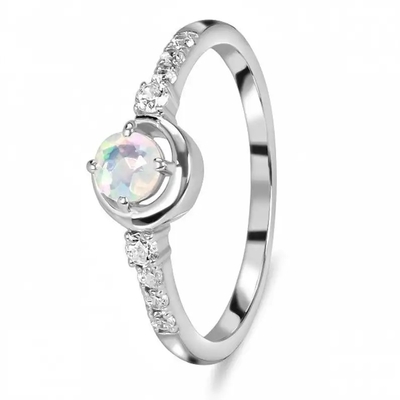 925 الفضة الاسترليني مجوهرات قوس قزح Moonstone Blue Natural Moonstone Ring