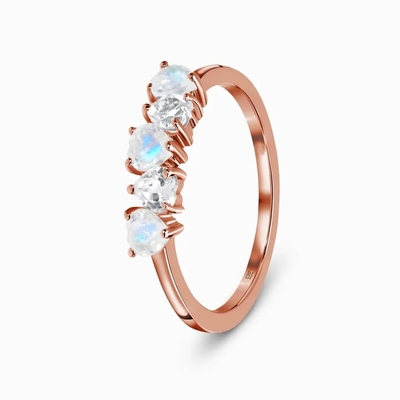 925 الفضة الاسترليني مجوهرات قوس قزح Moonstone Blue Natural Moonstone Ring