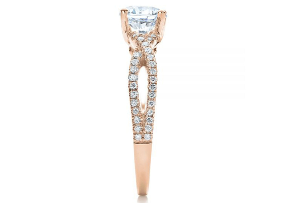خواتم خطوبة الماس الطبيعي 0.8ct 6.0 مللي متر البعد OEM ODM