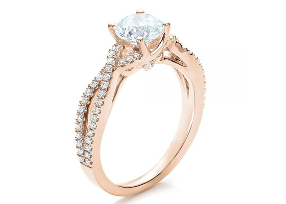 خواتم خطوبة الماس الطبيعي 0.8ct 6.0 مللي متر البعد OEM ODM