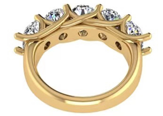 خاتم خطوبة بيضاوي من الذهب الأصفر عيار 18 قيراط مقاس 6.43x 4.7x3.03mm ODM
