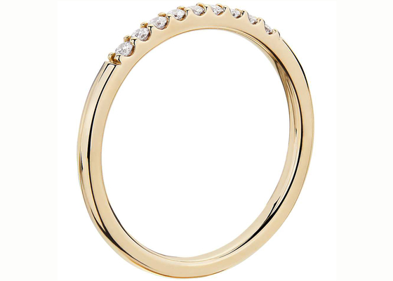 0.44ct خواتم الماس تكويم الذهب الأصفر 1.8mm نوع إعداد ذيل السمكة