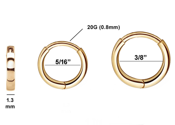 ODM Gold Huggie Hoop أقراط ، أقراط كلاسيك مستديرة الغضروف OEM