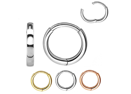 ODM Gold Huggie Hoop أقراط ، أقراط كلاسيك مستديرة الغضروف OEM