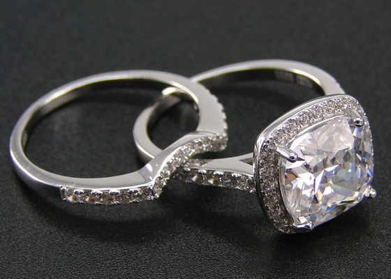 هالو 1.0ct الماس المشاركة خواتم الزفاف 53PCS نوع الإعداد الشق
