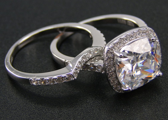 هالو 1.0ct الماس المشاركة خواتم الزفاف 53PCS نوع الإعداد الشق