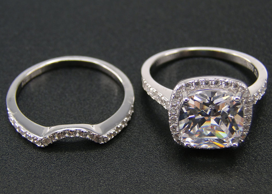 هالو 1.0ct الماس المشاركة خواتم الزفاف 53PCS نوع الإعداد الشق