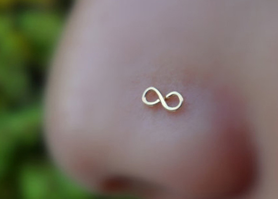 3mm عادي نجمة 18K الذهب ثقب الأنف L الشكل سمك 0.6mm