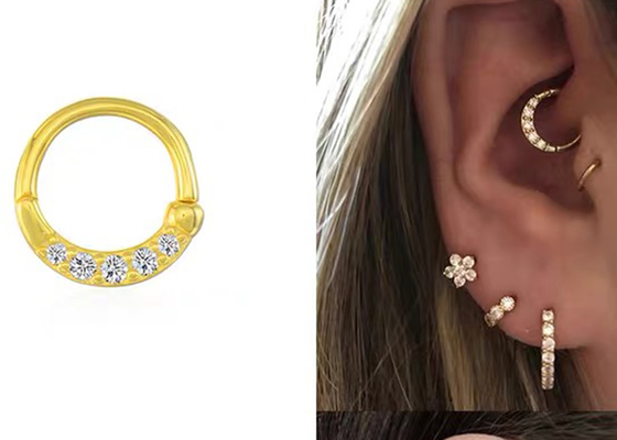 حلقة الأبدية 14K Gold Clicker Piercing OEM ODM لحاجز الأنف