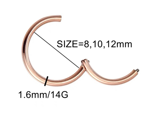 Periceing White Gold Clicker ، 14k Gold Hoop Earrings OEM ODM للذكرى السنوية