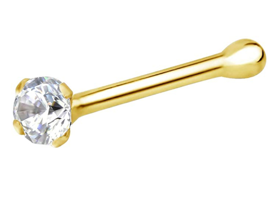 7mm 14k خاتم الأنف الذهب ، غير مزعج الأنف ثقب المجوهرات OEM