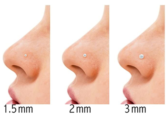 7mm 14k خاتم الأنف الذهب ، غير مزعج الأنف ثقب المجوهرات OEM