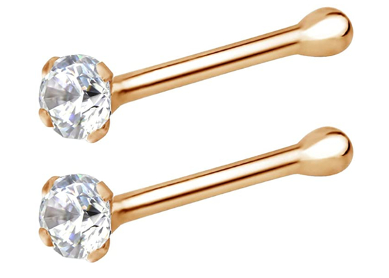 7mm 14k خاتم الأنف الذهب ، غير مزعج الأنف ثقب المجوهرات OEM
