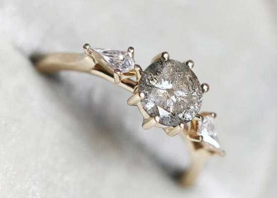 0.8ct Lab Grown Diamond Engagement Rings ، 9k Gold Wedding Ring ODM OEM