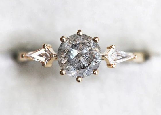 0.8ct Lab Grown Diamond Engagement Rings ، 9k Gold Wedding Ring ODM OEM