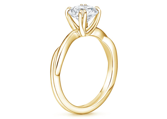 0.8ct Lab نمت Moissanite Ring 14K الذهب الأصفر مادة ODM OEM