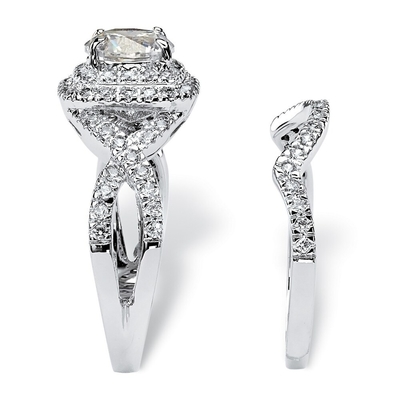 0.92ct SI1 الماس الاشتباك خواتم الزفاف جولة قص للعروس
