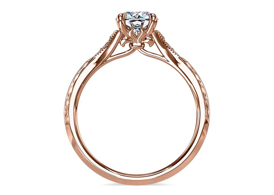 14 كيلو روز الذهب مختبر نمت المويسانتي الدائري ضياء RD6mm 0.8ct لحضور حفل زفاف